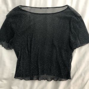 Brandy Melville black sheer shimmer top